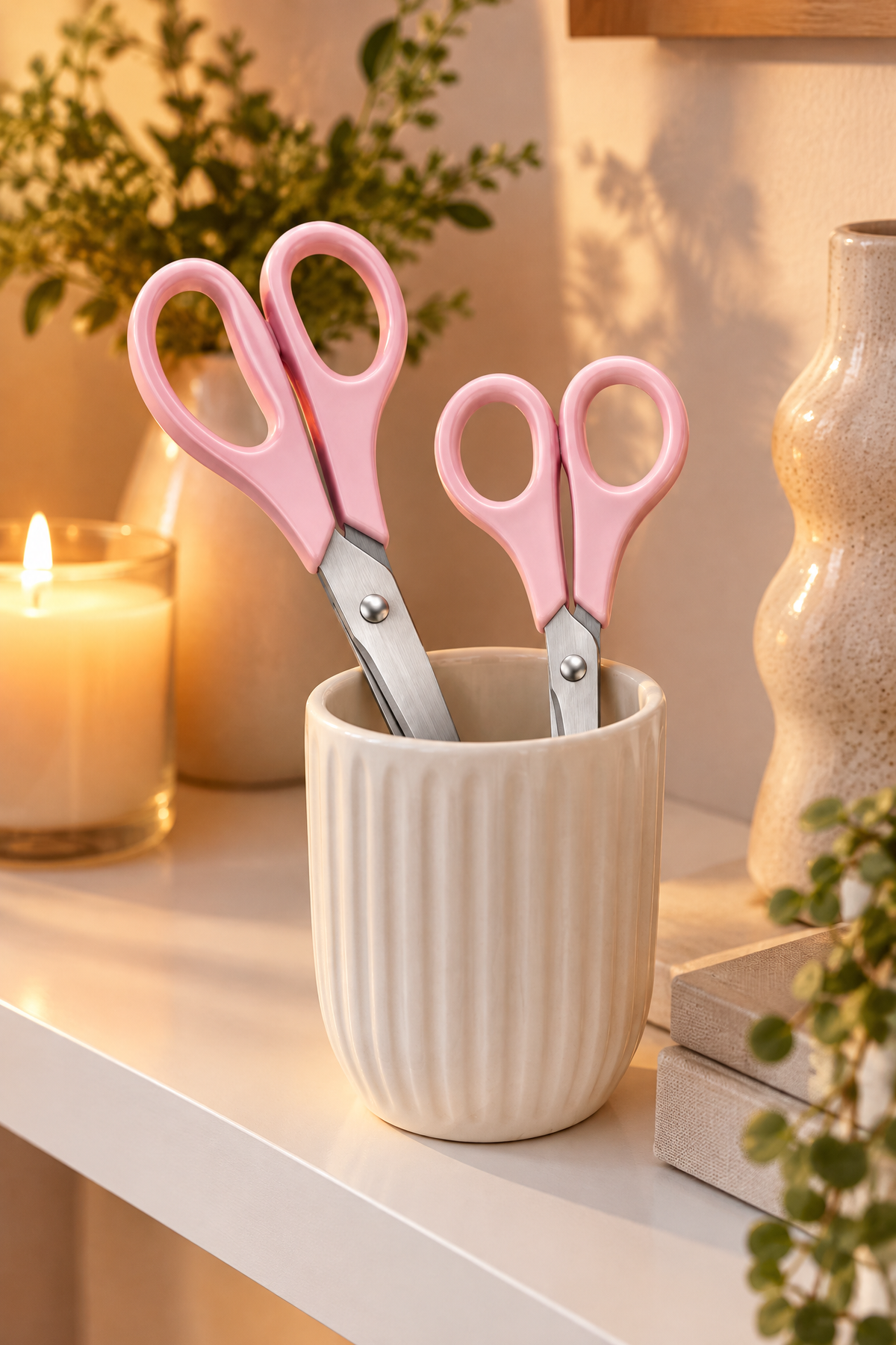 2'li Çok Amaçlı Makas Seti – Küçük Boy Pembe, 14.5 Cm