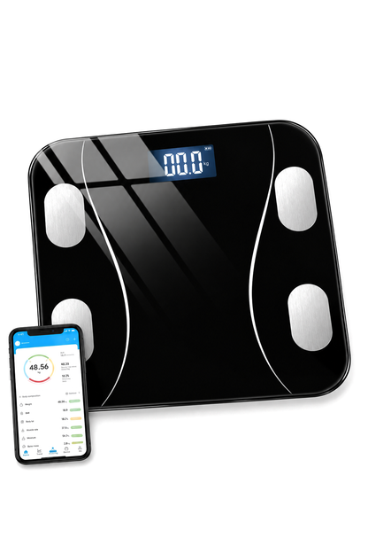 Dijital Baskül SiyahTF-1075 (Bluetooth Özellikli) Hassas Ölçüm (2.5-180kg)