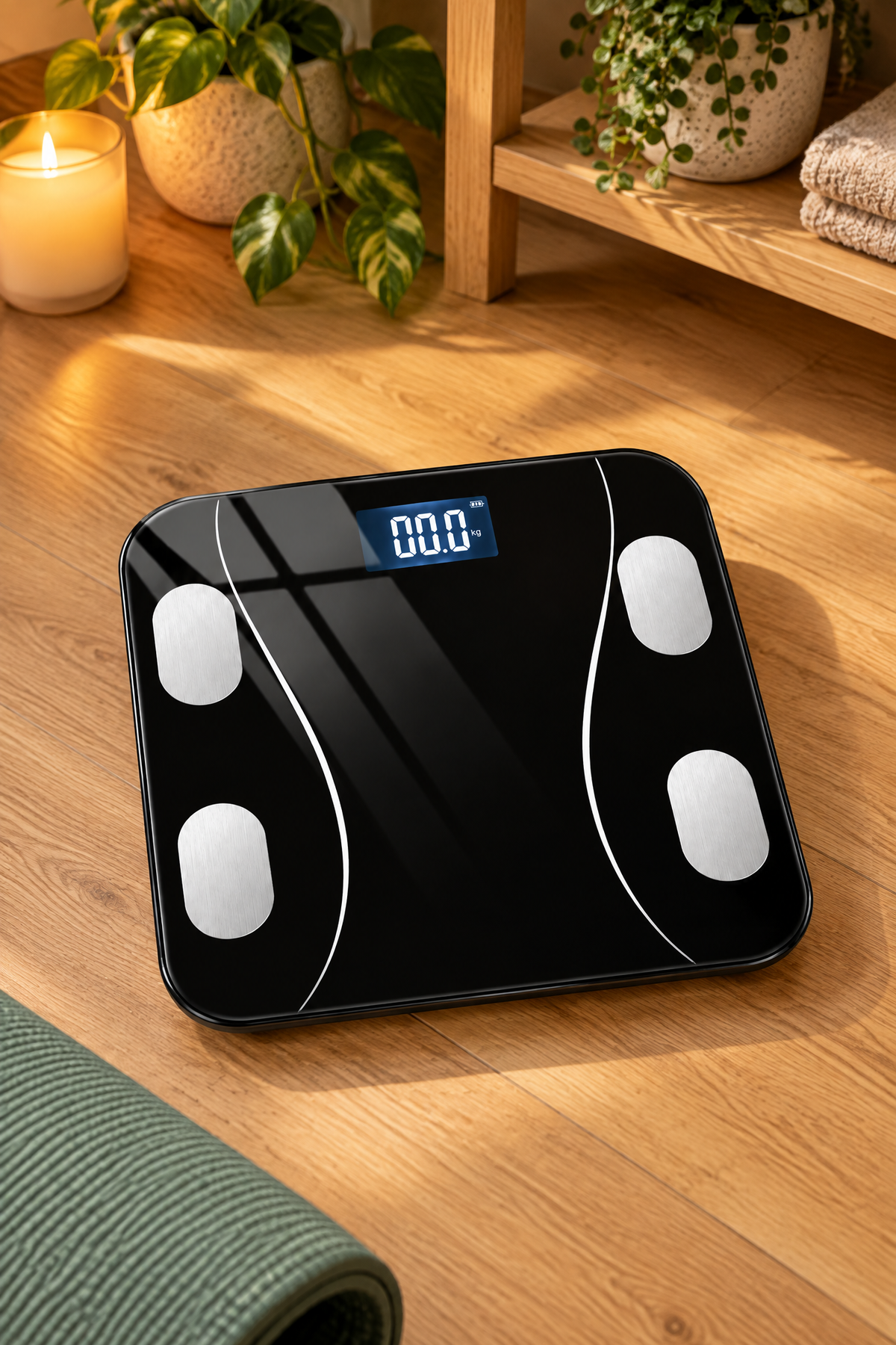 Dijital Baskül SiyahTF-1075 (Bluetooth Özellikli) Hassas Ölçüm (2.5-180kg)