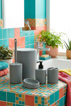 5 Parça Şık Gri Banyo Seti, Hacim: 6 litre
