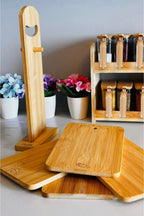 Sebze-Tavuk-Balık-Et Tahtaları, Stantlı 4’lü Ahşap Kesme Tahtası Seti, Tek tahta ölçü 25 × 16 × 1 cm