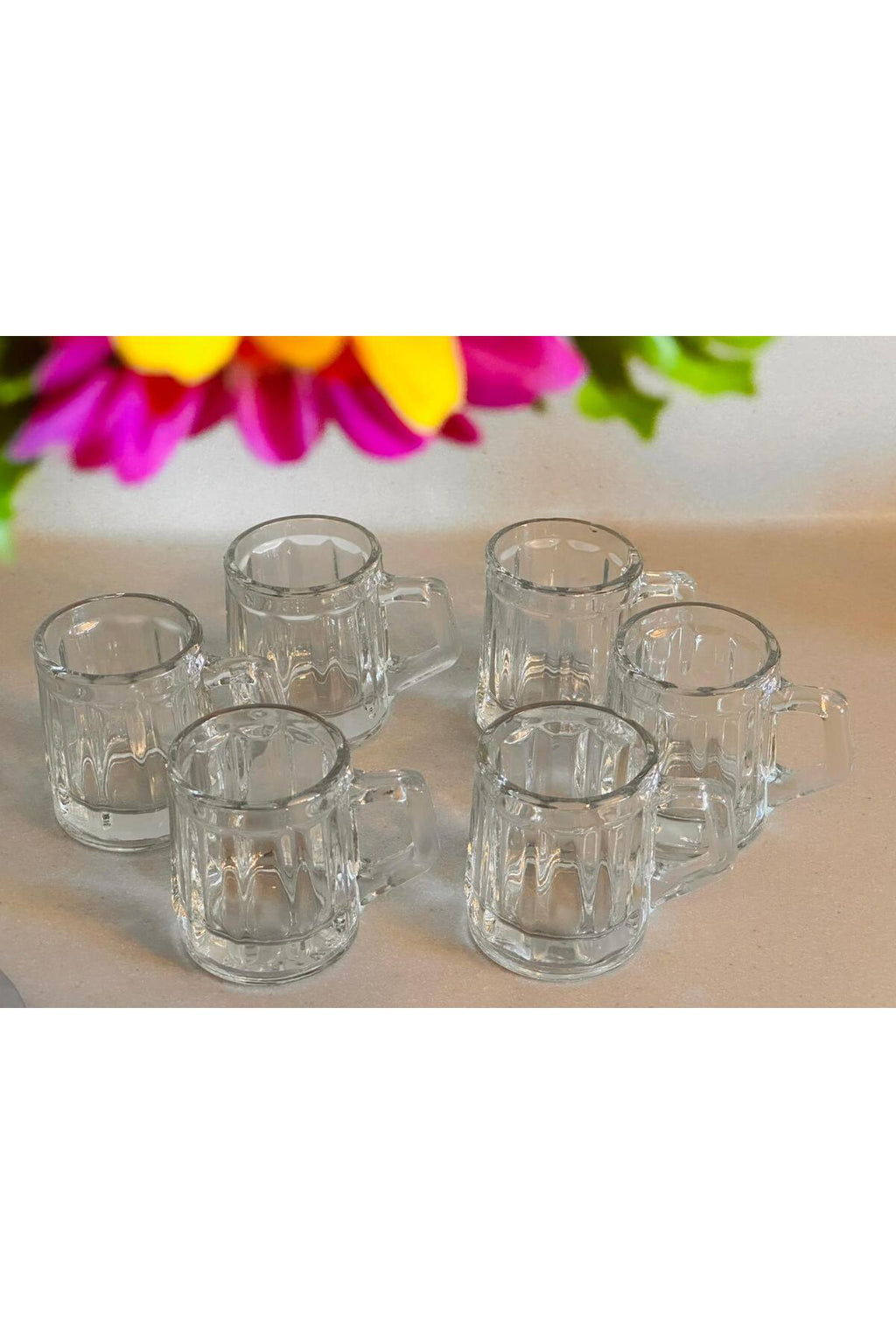 6’lı Kulplu Shot Cam Bardak, Çap: 4 cm • Yükseklik: 5 cm, 35 ml