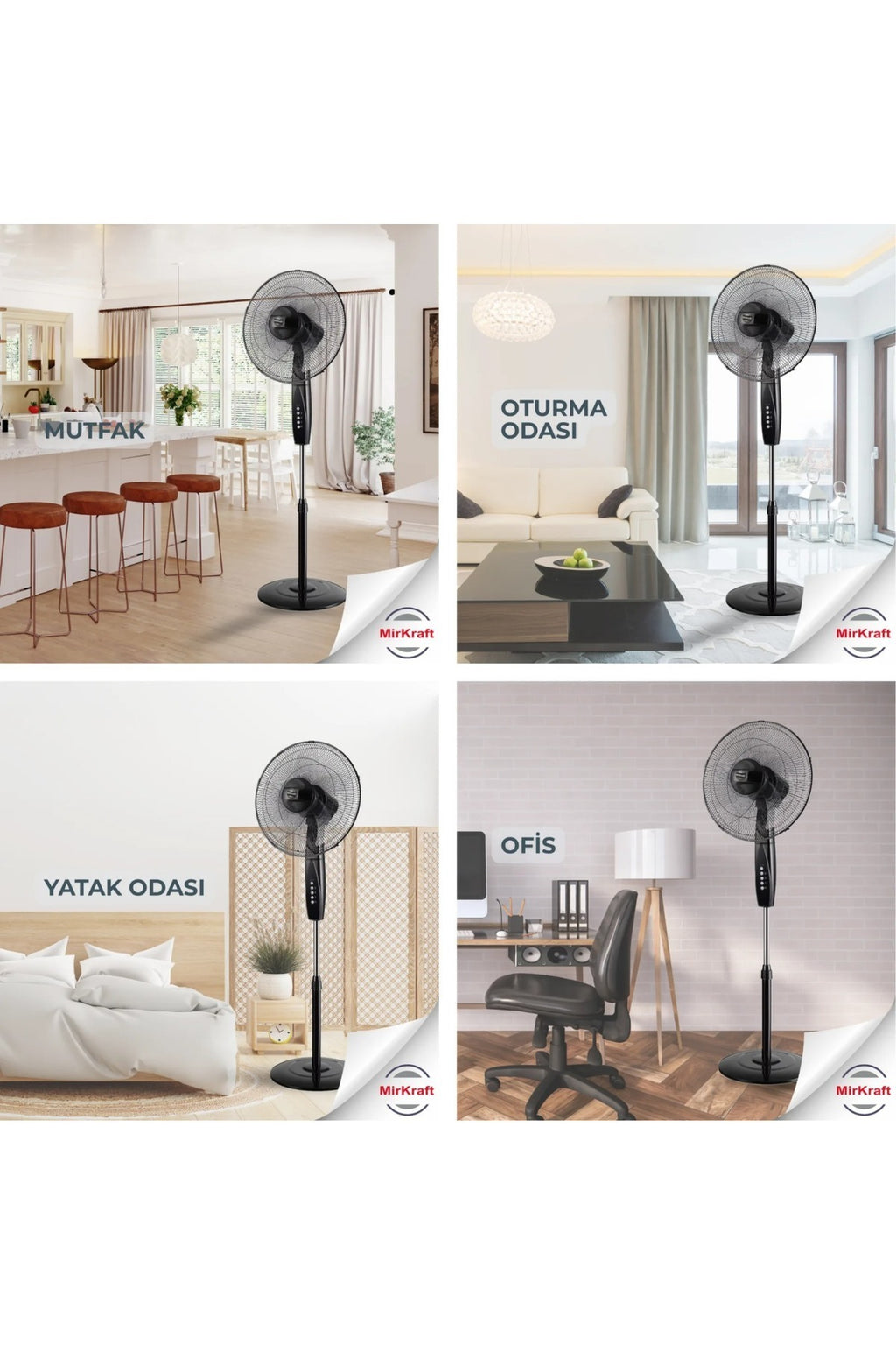 Fs-m40br 16'' Ac Motor 5 Kanatlı Ayaklı Vantilatör