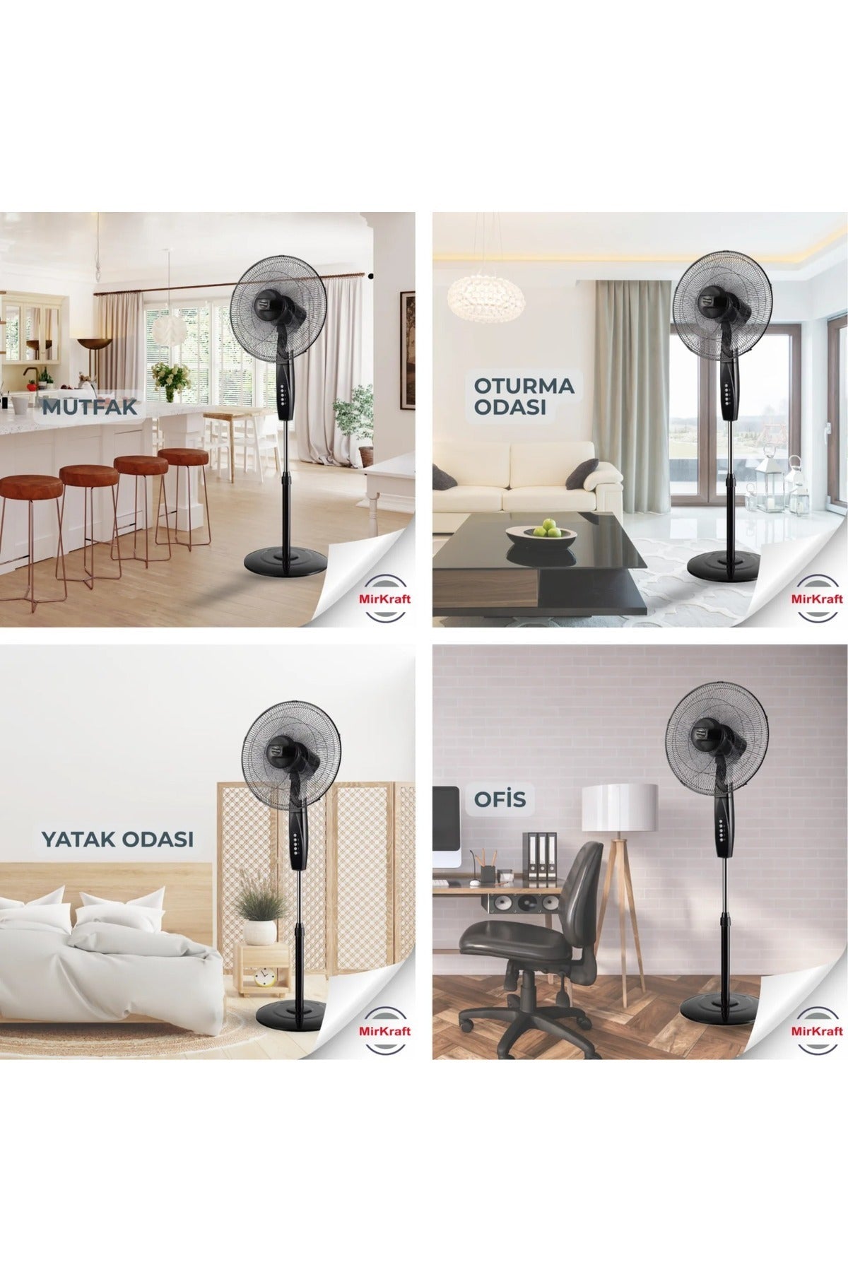 Fs-m40br 16'' Ac Motor 5 Kanatlı Ayaklı Vantilatör