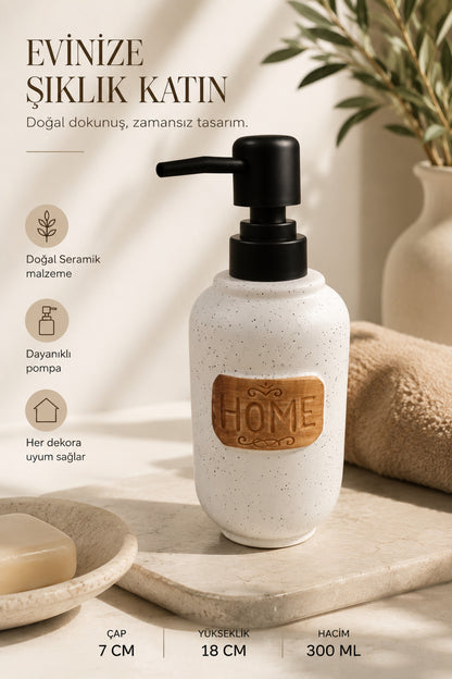 300 ml Seramik Lenora Sıvı Sabunluk, 7 cm çap, 18 cm yükseklik