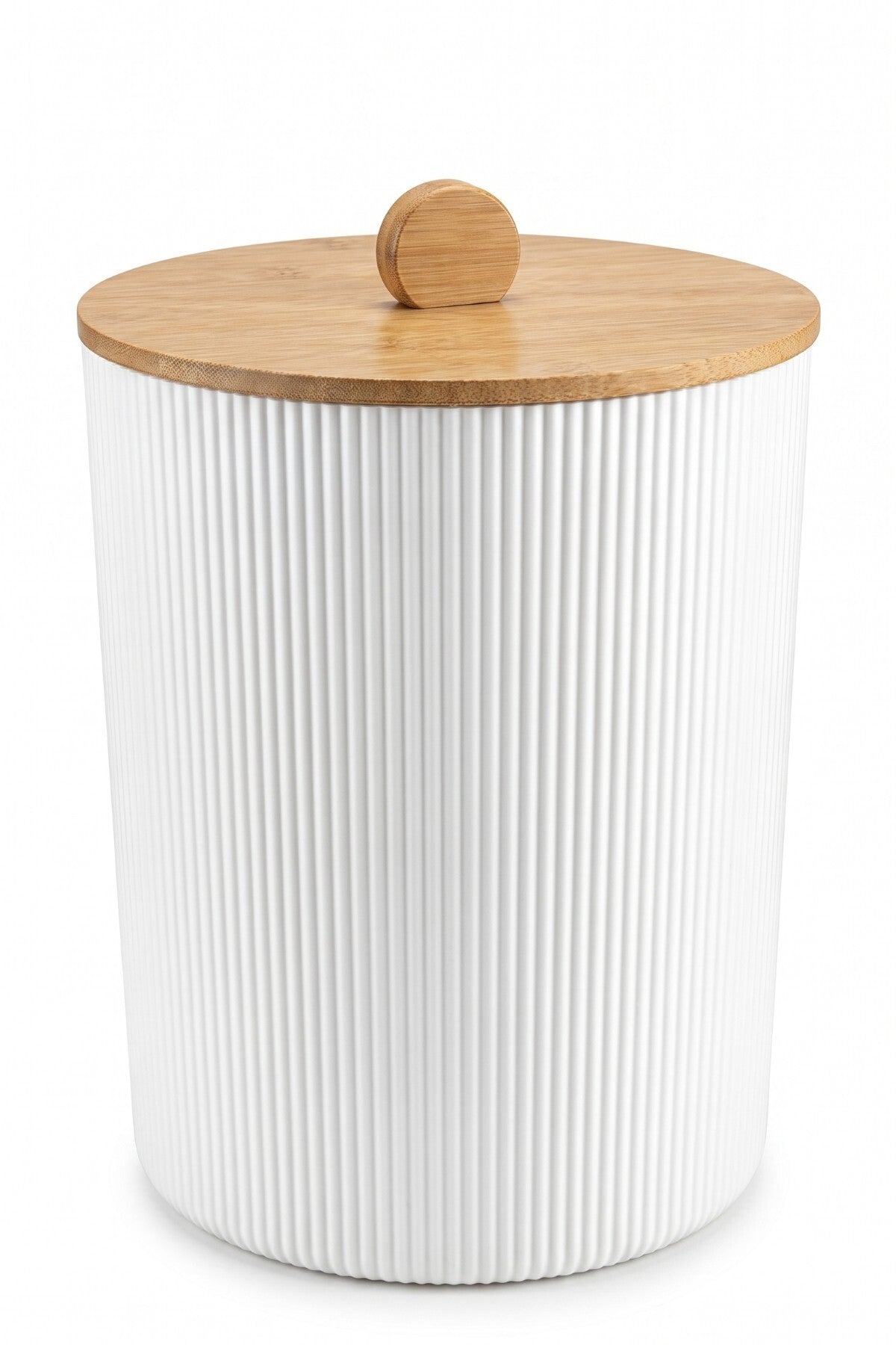 Doğal Bambu Kapaklı Çöp Kovası, 7 Litre, 20x23 cm Modern Şık Tasarım - görsel 7