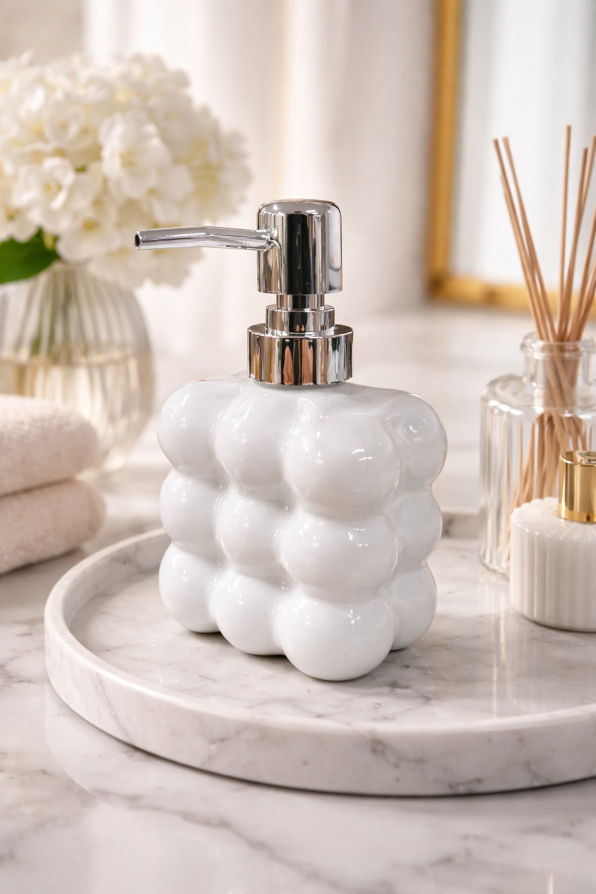 Bubble Cam Sıvı Sabunluk, 300 ml -, 9,5x6,5x15 cm – Beyaz