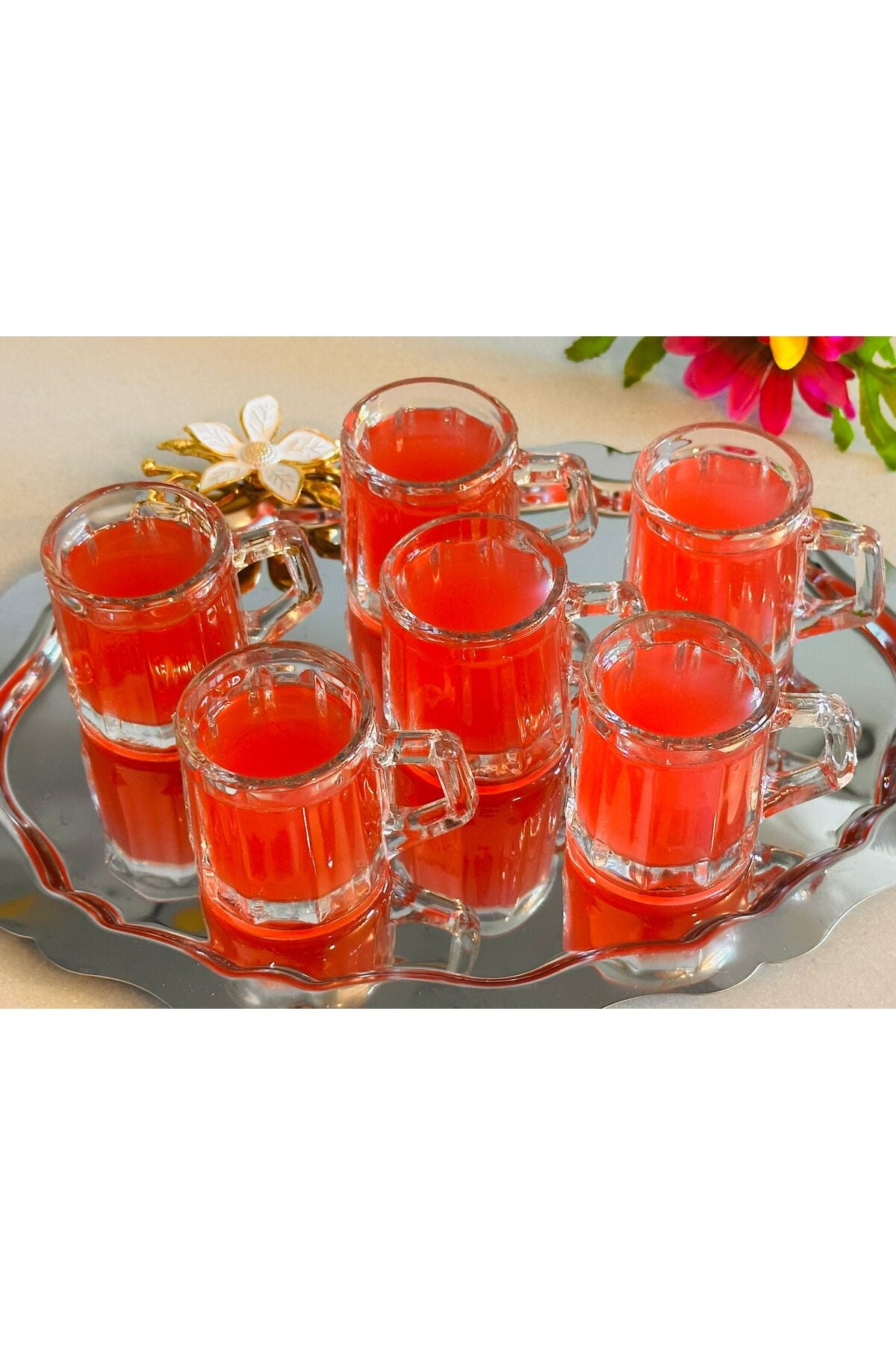 6’lı Kulplu Shot Cam Bardak, Çap: 4 cm • Yükseklik: 5 cm, 35 ml