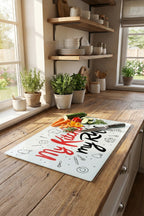 Cam Kesme Tahtası Kırılmaz Temperli 25x35 cm My Kitchen My Rules Yazılı Desenli - Görsel 4