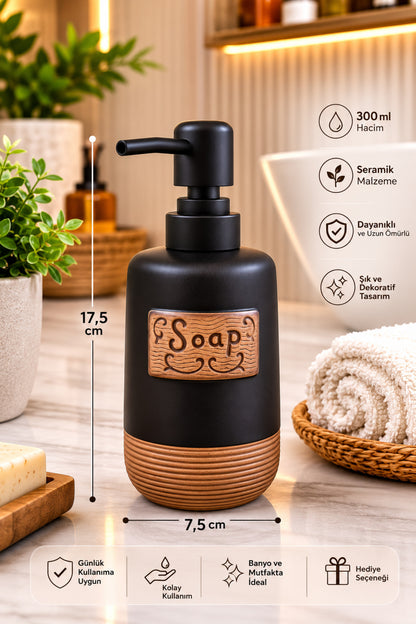 300 ml Seramik Lenora Sıvı Sabunluk, 7 cm çap, 18 cm yükseklik