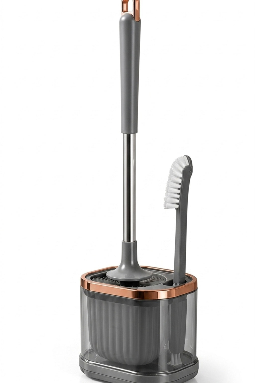 WC Fırçası ve Temizlik Fırçası Seti, Gri, Duvara Monte Edilebilir, 45 cm - görsel 3