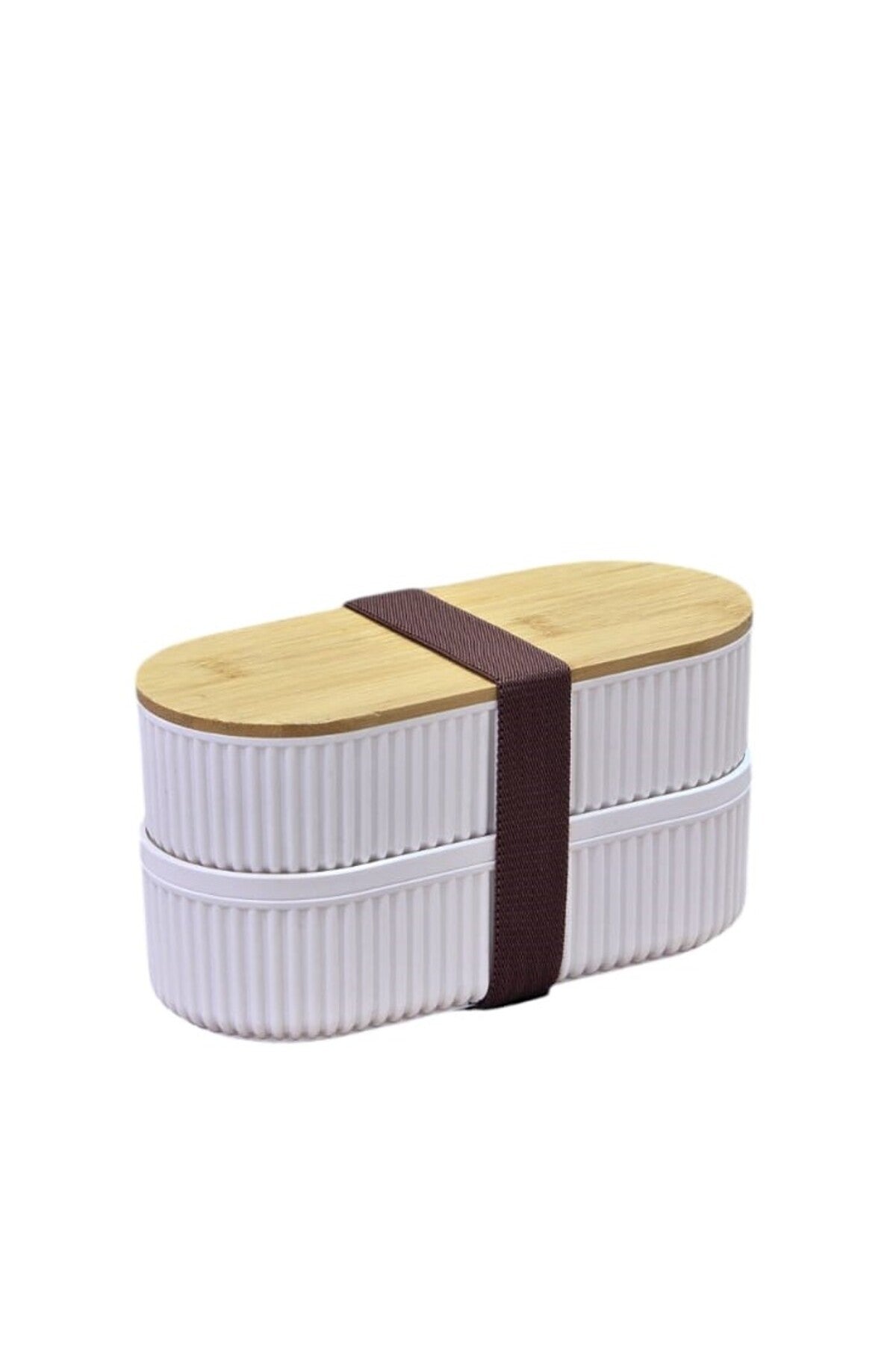 Bambu Kapaklı Saklama ve Beslenme Kutusu – 2 Katlı, 20 x 9 x 5,5 cm