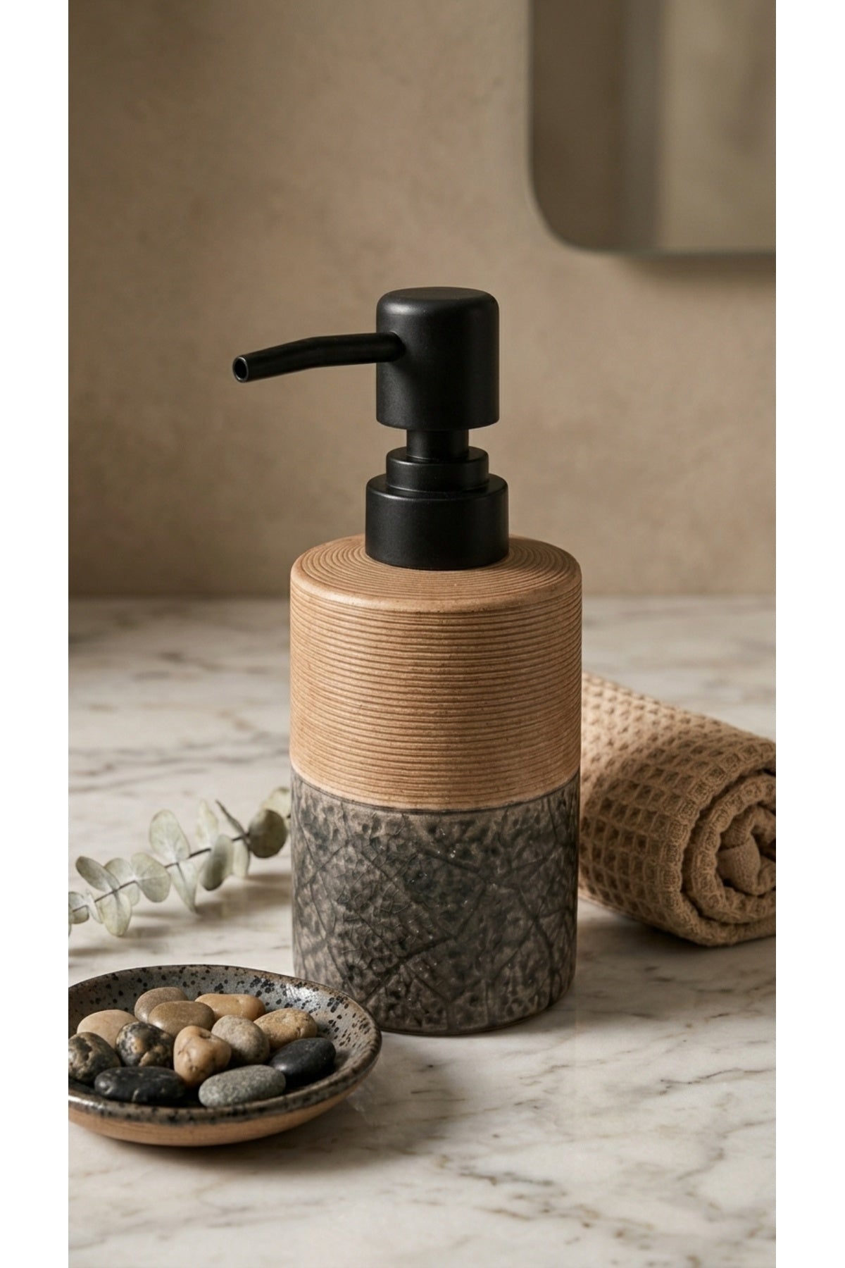 300 ml Seramik Lenora Sıvı Sabunluk, 7 cm çap, 18 cm yükseklik – 89-1