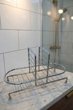 Siyah Sıvı Sabunluk Standı Tezgah Üstü Banyo Mutfak Düzenleyici, Gümüş Oval Organizer