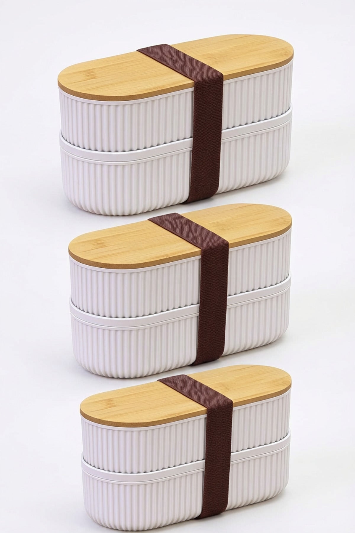 Bambu Kapaklı Saklama ve Beslenme Kutusu – 2 Katlı, 20 x 9 x 5,5 cm