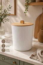 Orijinal Bambu Kapaklı Saklama Kutusu, 7 Litre, 20x23 cm