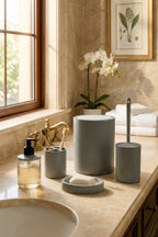 5 Parça Şık Gri Banyo Seti, Hacim: 6 litre