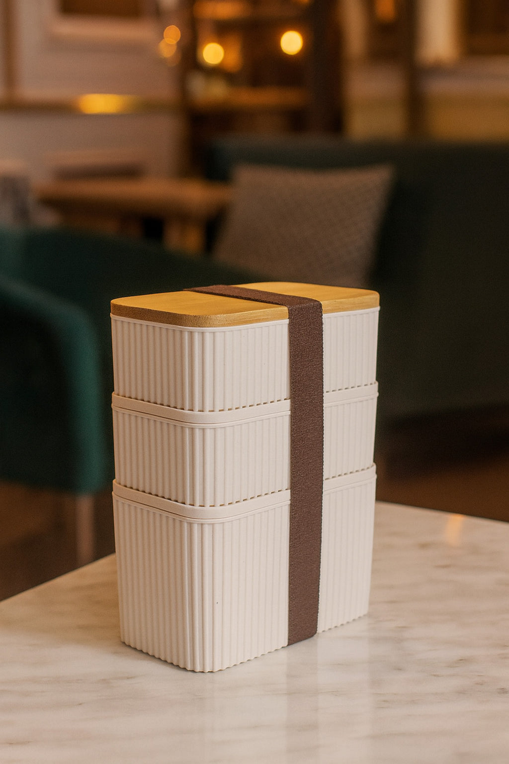 3'lü Bambu Kapaklı Saklama Kabı Seti – 1L + 0,5L + 0,5L, Üst Üste Yerleştirilebilir, 21 cm Yükseklik