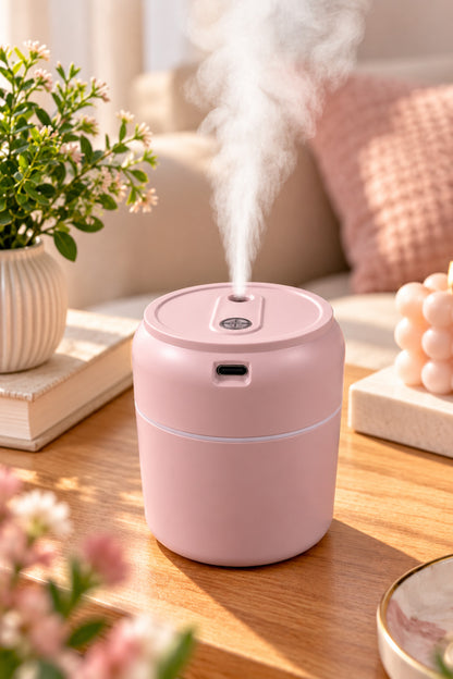 Mini Hava Nemlendirici 200 ml, USB Type-C, 7,5 x 9 cm – Pembe