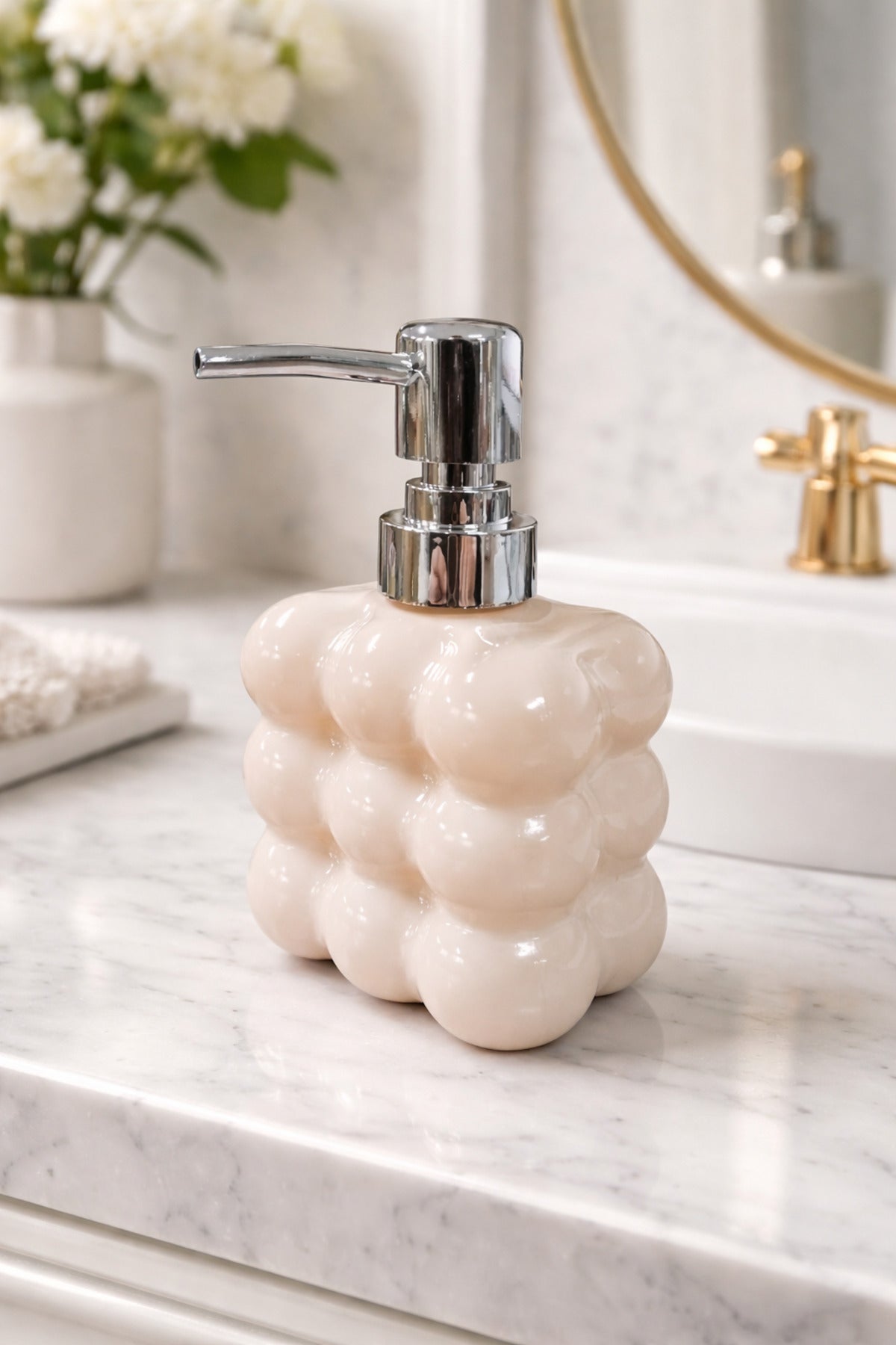Bubble Cam Sıvı Sabunluk, 300 ml -, 9,5x6,5x15 cm – Krem
