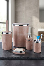 Banyo Seti 5'li,yuvarlak,akrilik-çöpkovası, Wcfırçalık,sıvı Sabunluk,diş Fırçalık,el Sabunluk