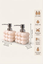 2 adet Bubble Cam Sıvı Sabunluk, 300 ml + 300 ml - Krem, 9,5x6,5x15 cm - görsel 2