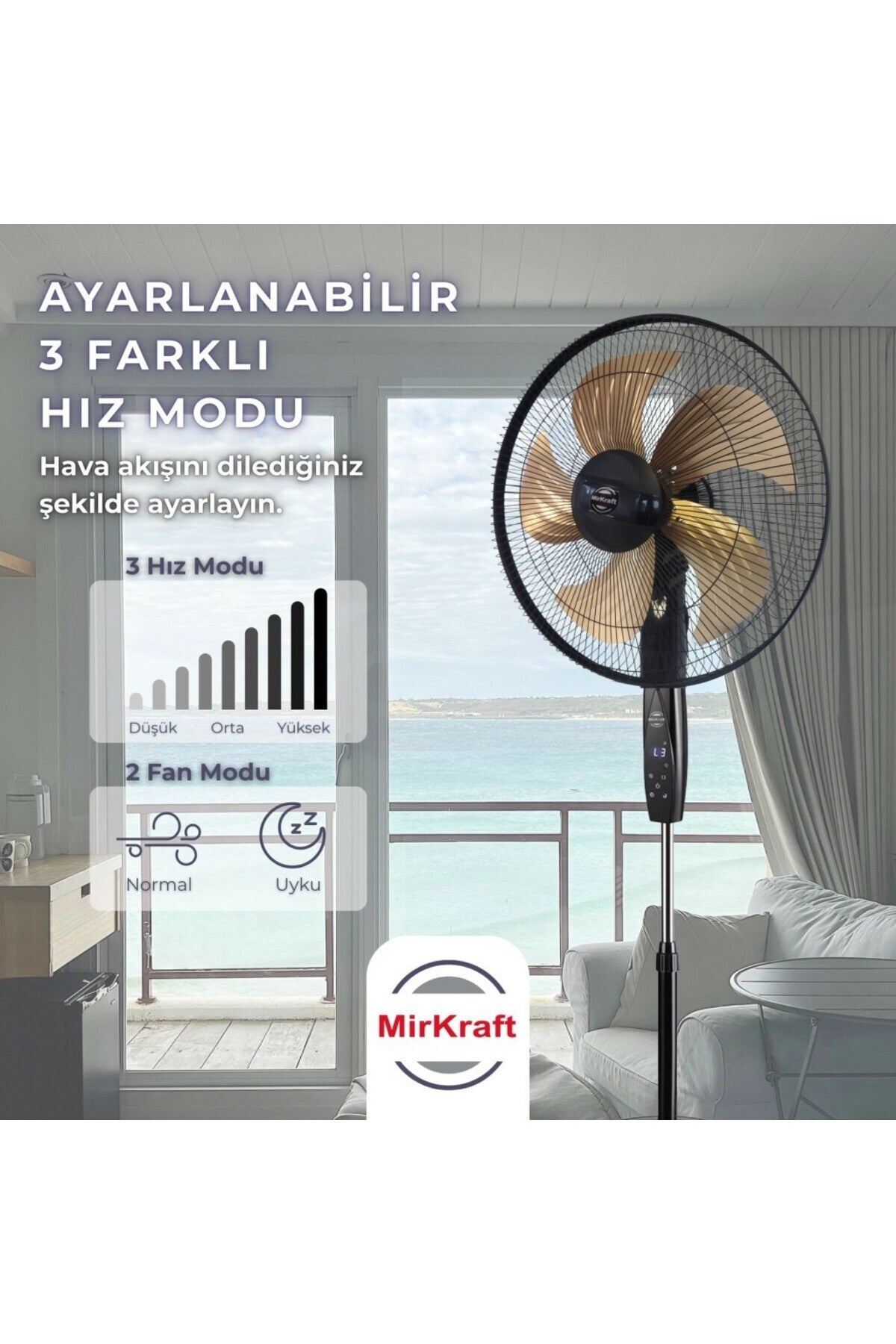 Fs-k5018 18'' Dc Motor 5 Metal Kanatlı Uzaktan Kumandalı Ayaklı Vantilatör
