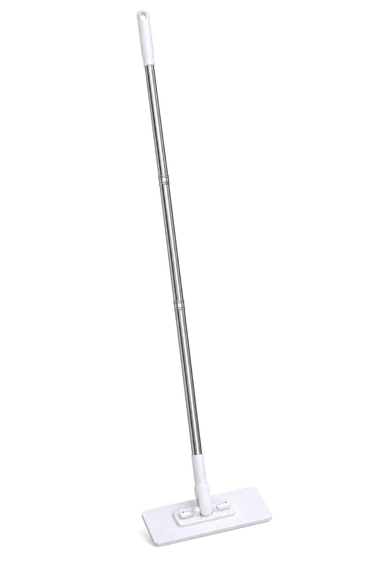 Mandallı Düz Mop, Bez Tutuculu Başlık, 3 Parçalı Çelik Saplı, Beyaz