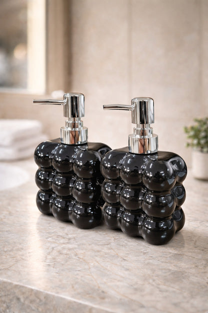 2 adet Bubble Cam Sıvı Sabunluk, 300 ml + 300 ml -, 9,5x6,5x15 cm – Siyah
