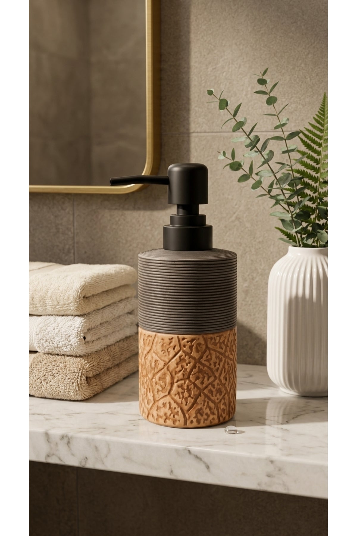 300 ml Seramik Lenora Sıvı Sabunluk, 7 cm çap, 18 cm yükseklik – 89-2
