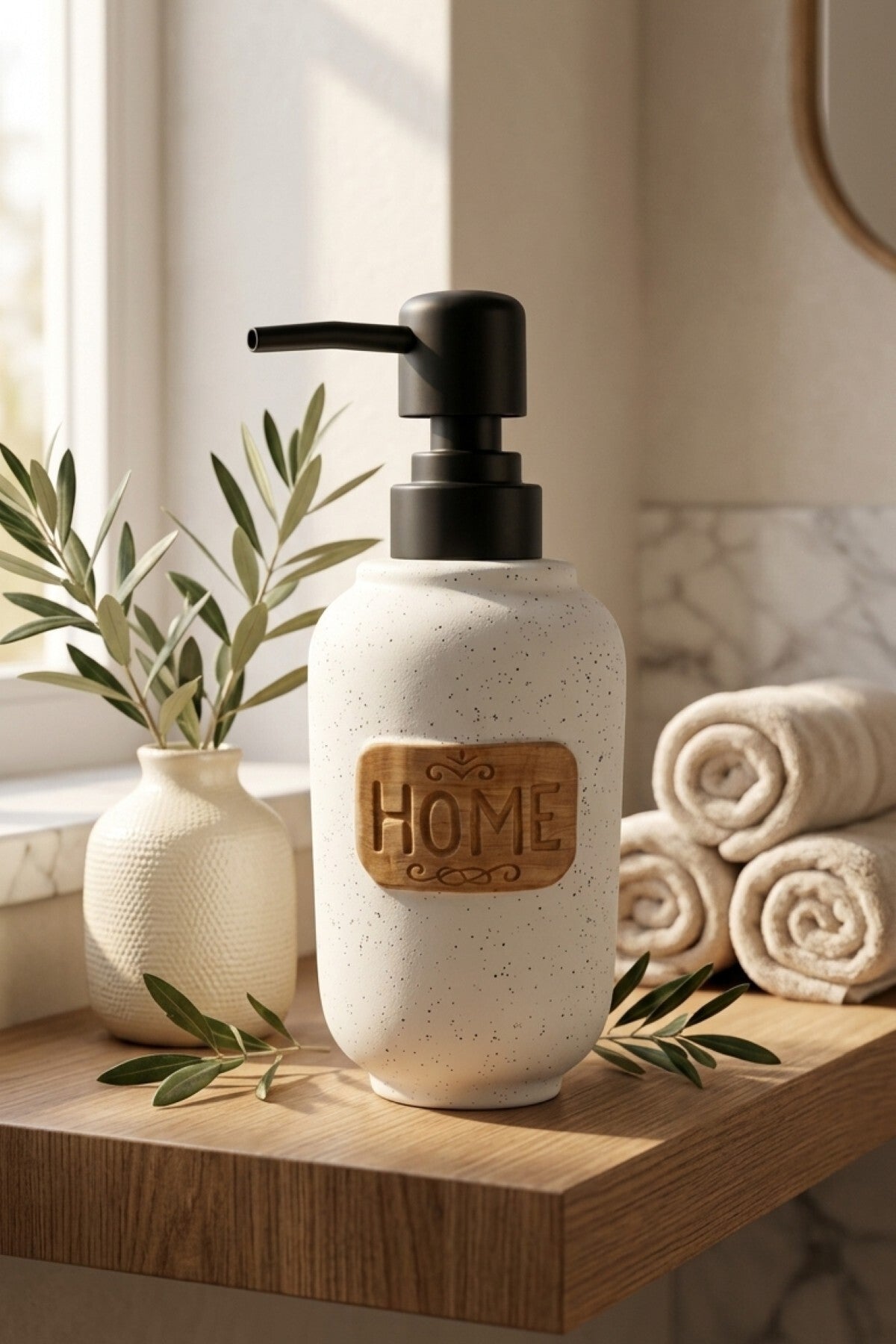 300 ml Seramik Lenora Sıvı Sabunluk, 7 cm çap, 18 cm yükseklik