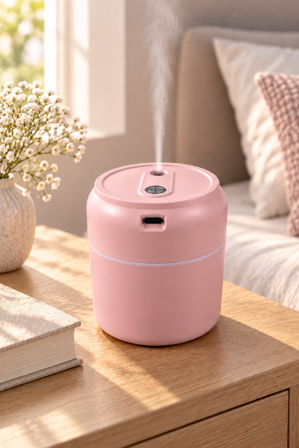 Mini Hava Nemlendirici 200 ml, USB Type-C, 7,5 x 9 cm
