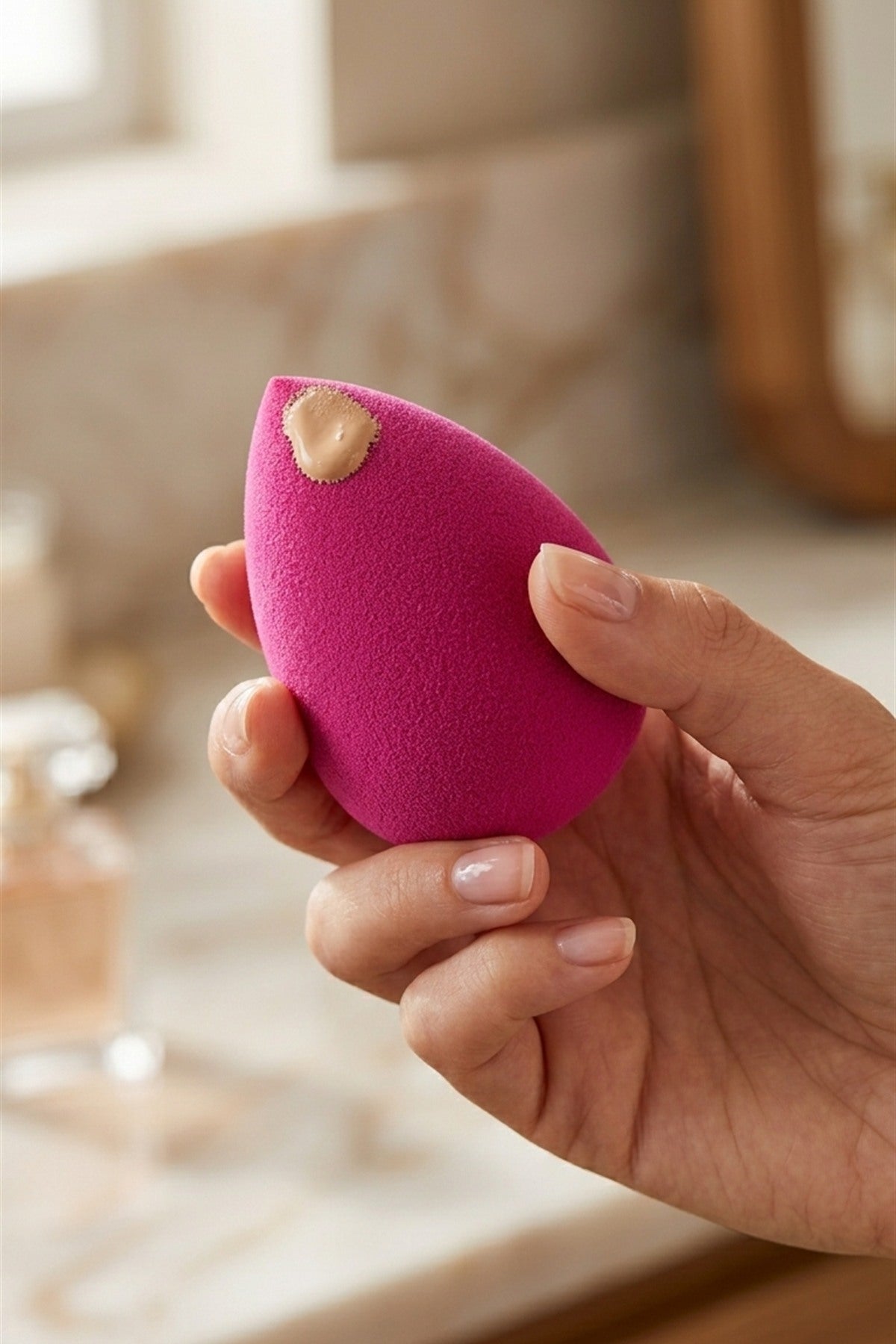 Pembe Renk 10 Parça Profesyonel Makyaj Süngeri Seti Pudra Puff Blender