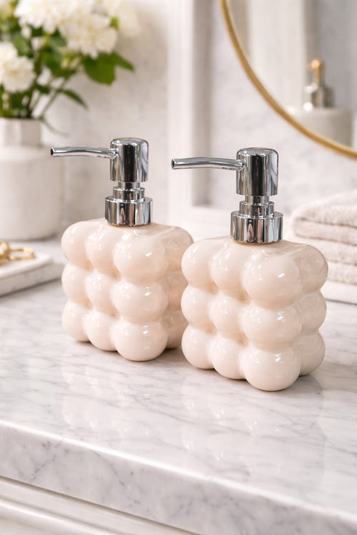 2 adet Bubble Cam Sıvı Sabunluk, 300 ml + 300 ml - Krem, 9,5x6,5x15 cm