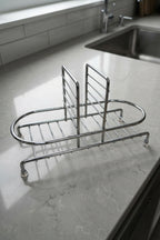 Siyah Sıvı Sabunluk Standı Tezgah Üstü Banyo Mutfak Düzenleyici, Gümüş Oval Organizer