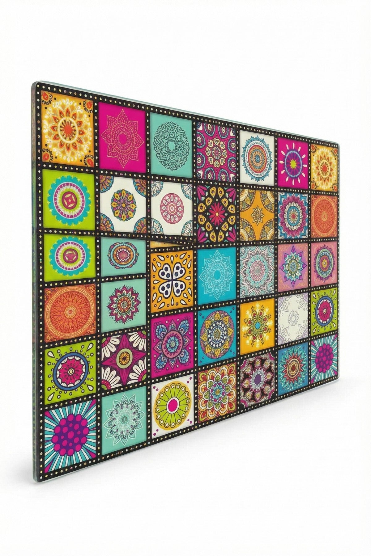 Cam Kesme Tahtası Kırılmaz Temperli 25x35 cm Dekoratif Desenli Kaymaz - Görsel 3