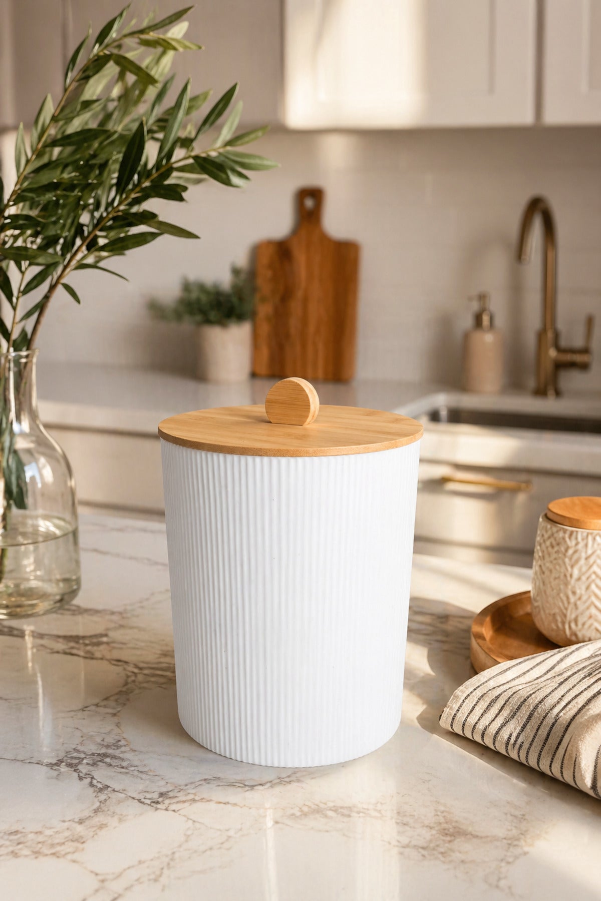 Orijinal Bambu Kapaklı Saklama Kutusu, 7 Litre, 20x23 cm - görsel 2