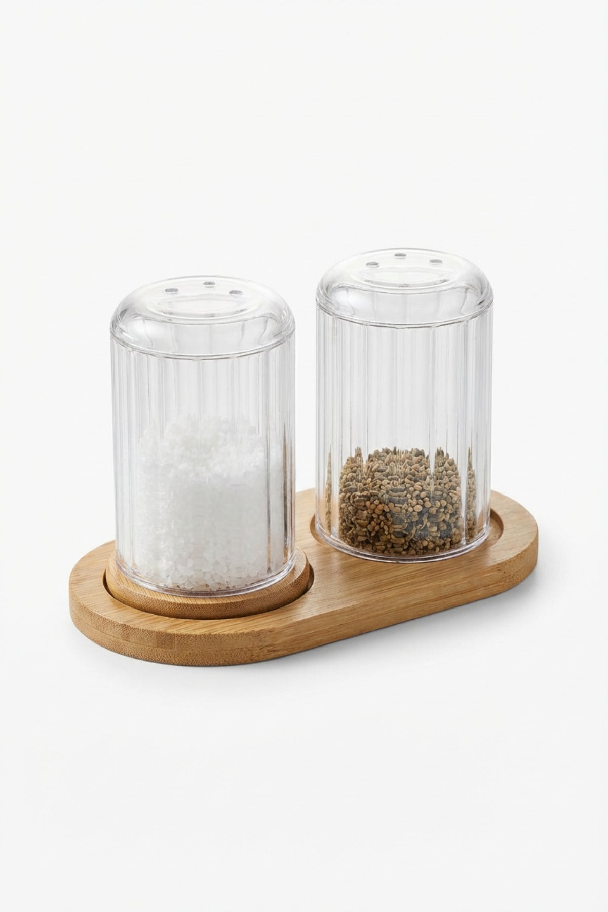 Bambu Standlı Tuzluk & Baharatlık Seti – 2’li