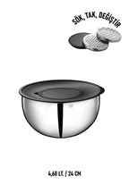 3'lü 304 Çelik Rendeli Saklama ve Karıştırma Kabı Seti (16 cm-1,35 Lt, 20 cm-2,70 Lt, 24 cm-4,60 Lt)