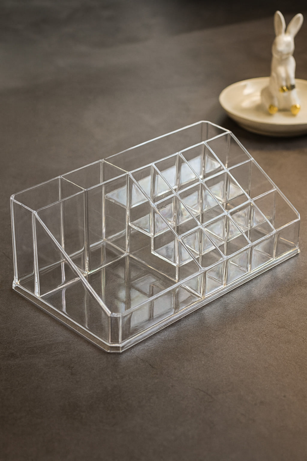 Şeffaf Makyaj Organizeri, Uzunluk: 21,5 cm, Genişlik: 12,5 cm, Yükseklik: 8 cm