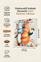 Cam Kesme Tahtası Kırılmaz Temperli 25x35 cm Dekoratif Kabak Desenli Kaymaz - Görsel 2