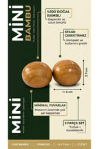 Yuvarlak Bambu Tuzluk & Karabiberlik Seti – Doğal Bambu Baharatlık
