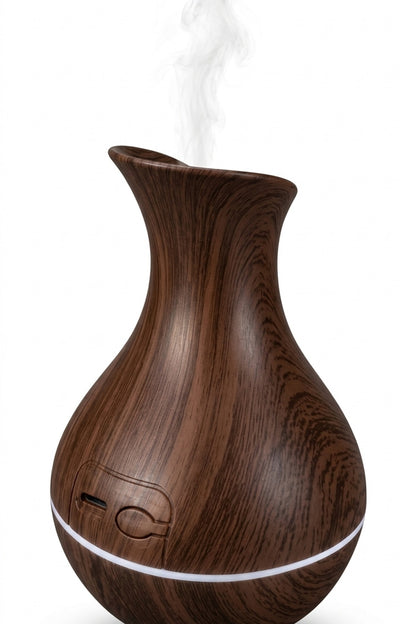Ahşap Görünümlü Aroma Difüzörü ve Hava Nemlendirici USB 15x10 cm