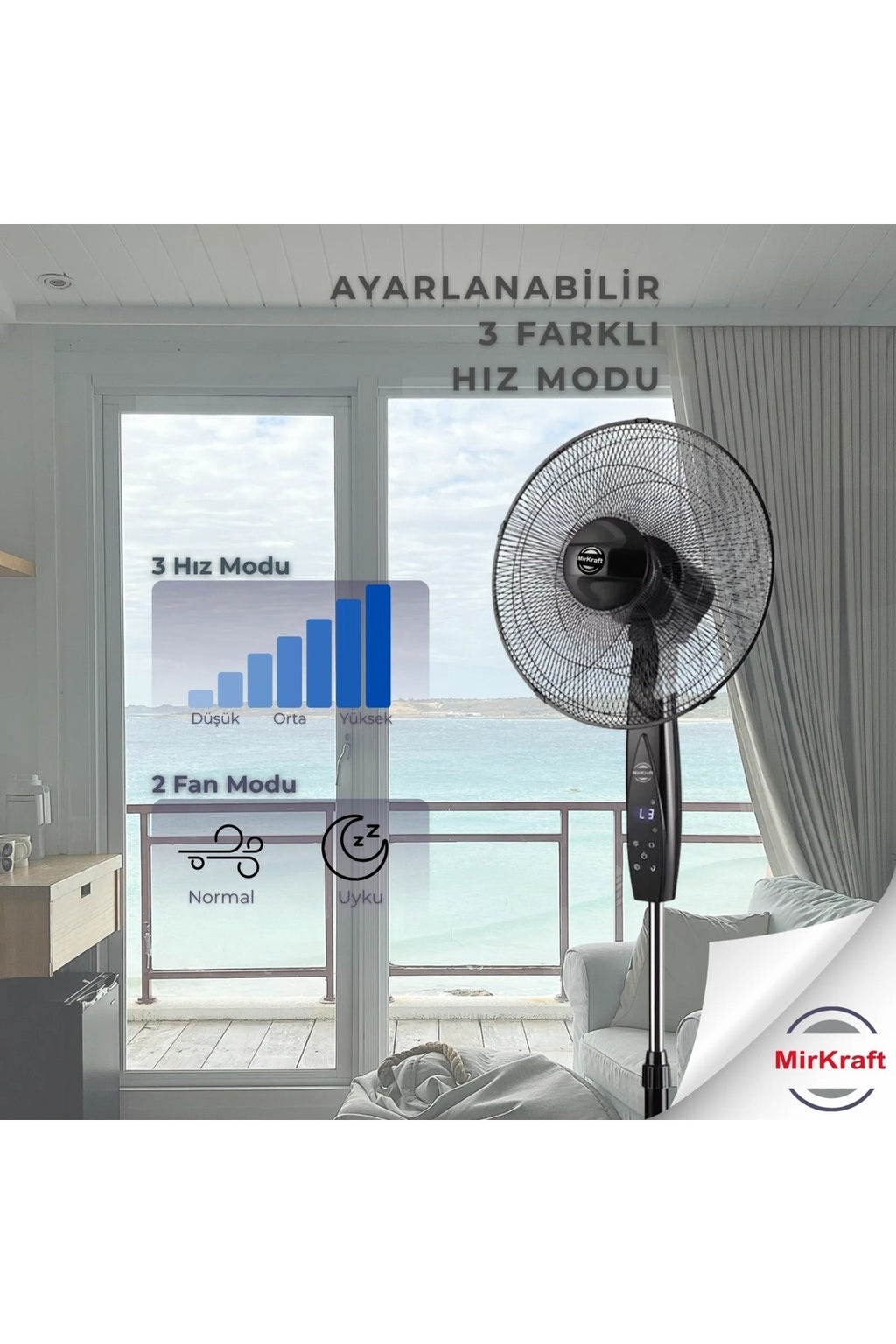 FS-K40BR Stand Fan Vantilatör Uzaktan Kumandalı 16''