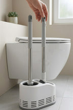Çift Fırçalı WC Temizlik Seti, Beyaz, Duvara Monte Edilebilir, 51 cm - görsel 3