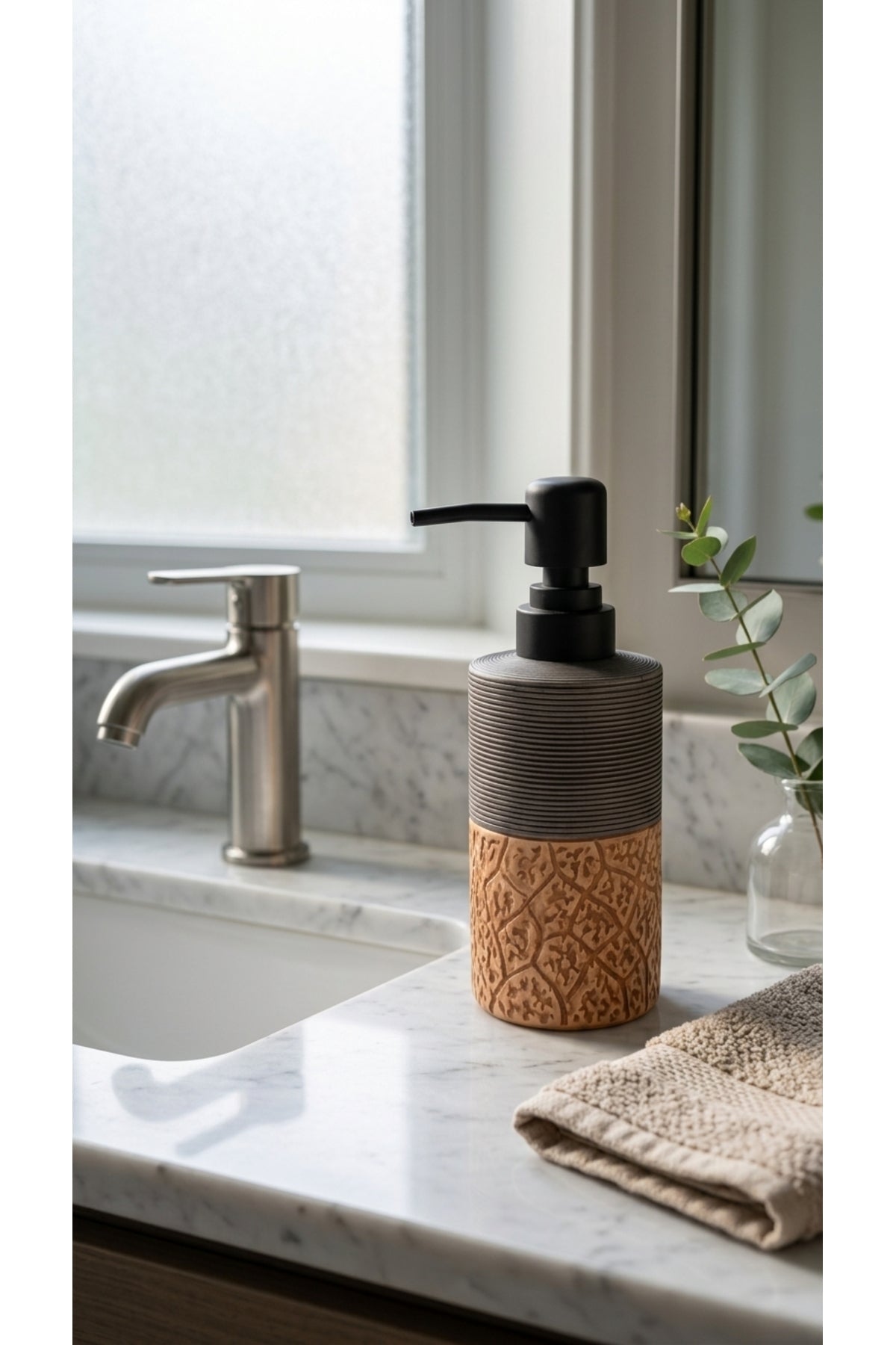 300 ml Seramik Lenora Sıvı Sabunluk, 7 cm çap, 18 cm yükseklik