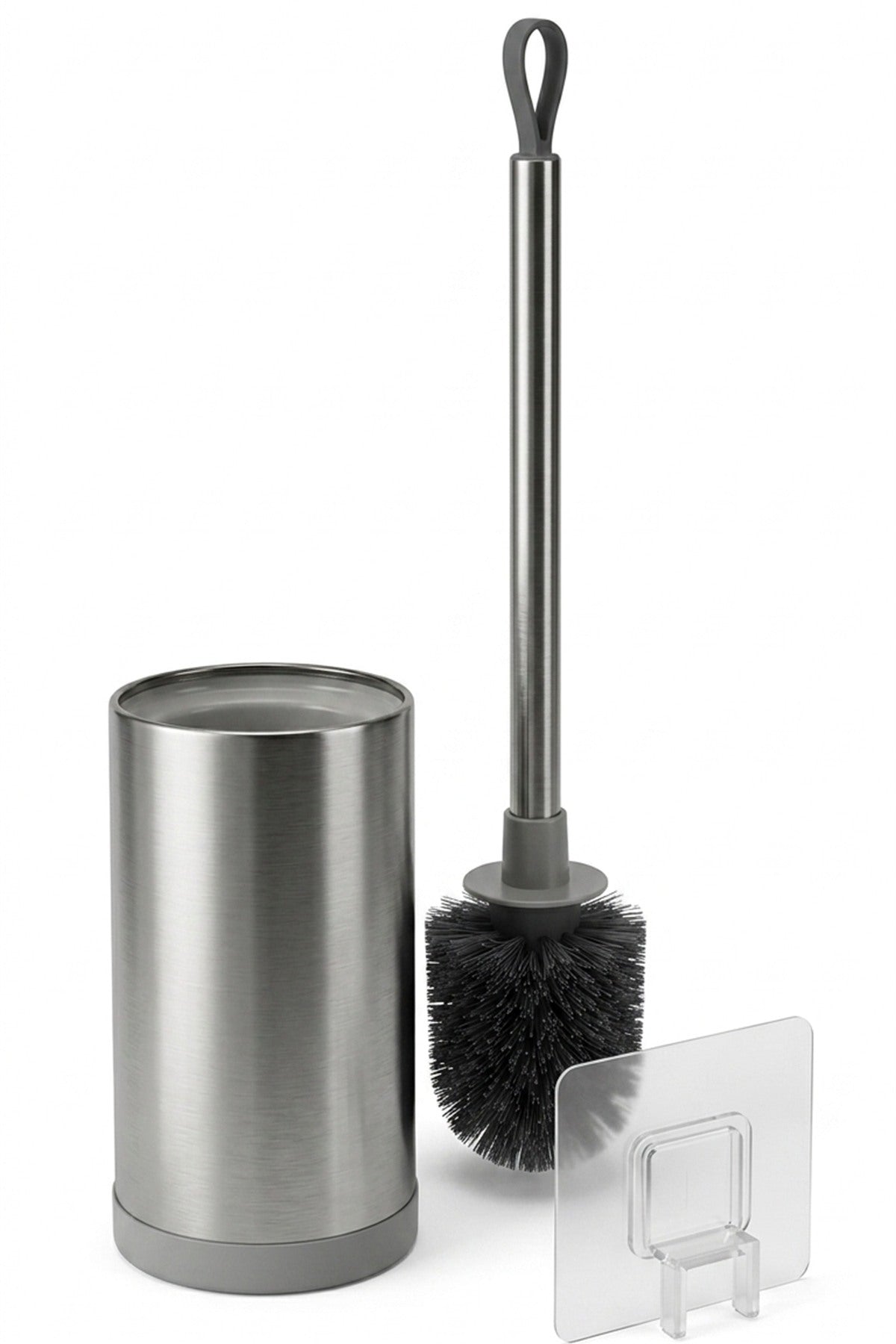 Metal WC Klozet Fırçası ve Fırçalık, Duvara Monte Edilebilir, 47 cm. - görsel 5