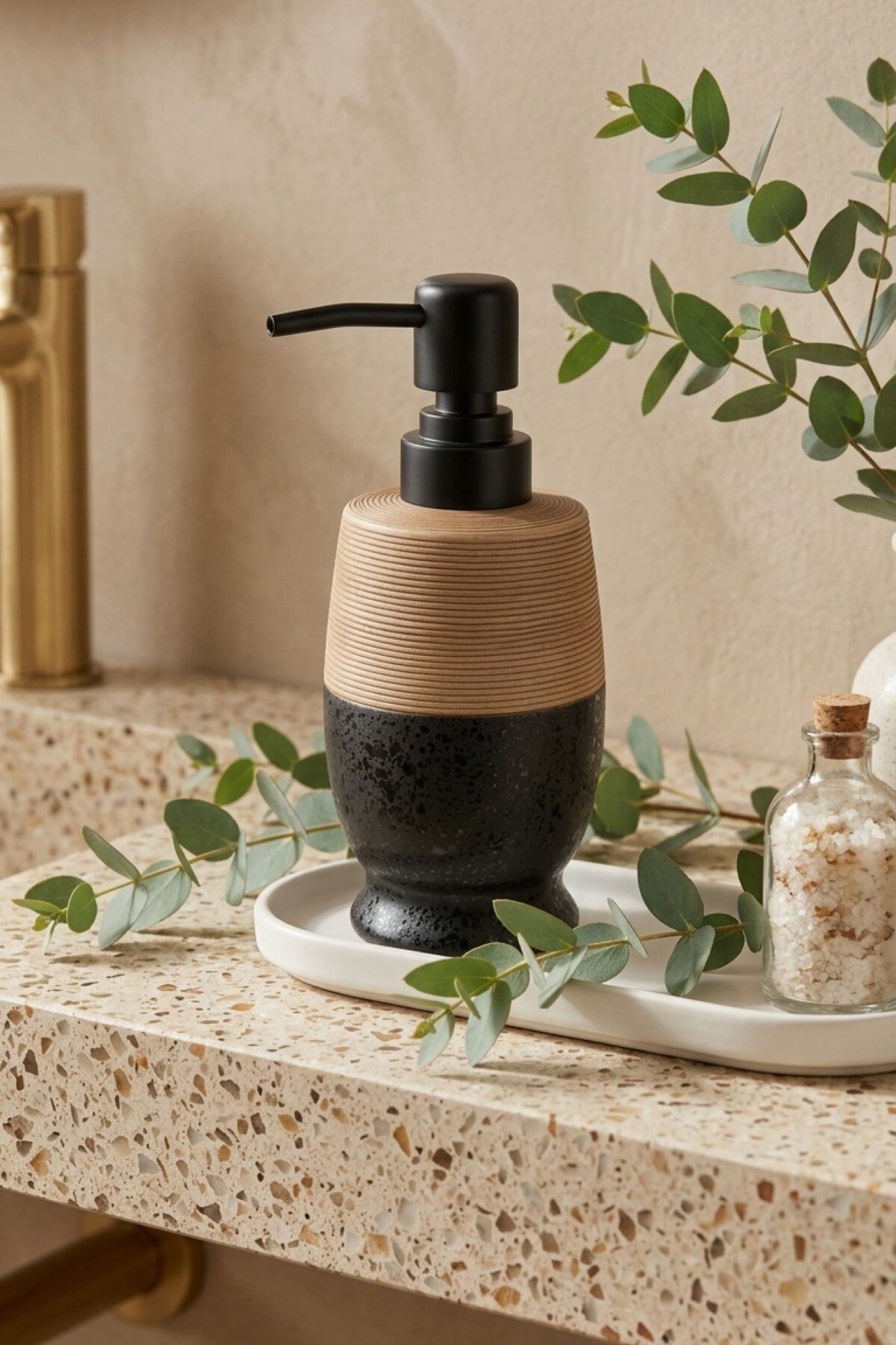300 ml Seramik Lenora Sıvı Sabunluk, 7 cm çap, 18 cm yükseklik