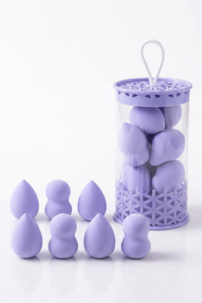 Mini Boy 8'li Mor Makyaj Süngeri Seti- 2 cm x 3 cm Makyaj Uygulama Süngeri