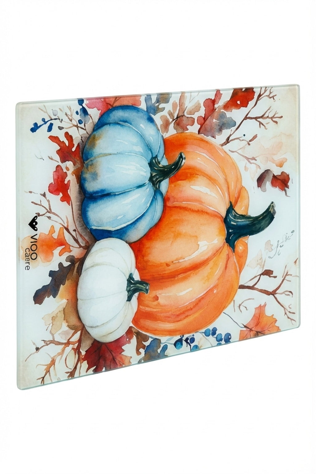 Cam Kesme Tahtası Kırılmaz Temperli 25x35 cm Dekoratif Kabak Desenli Kaymaz - Görsel 3